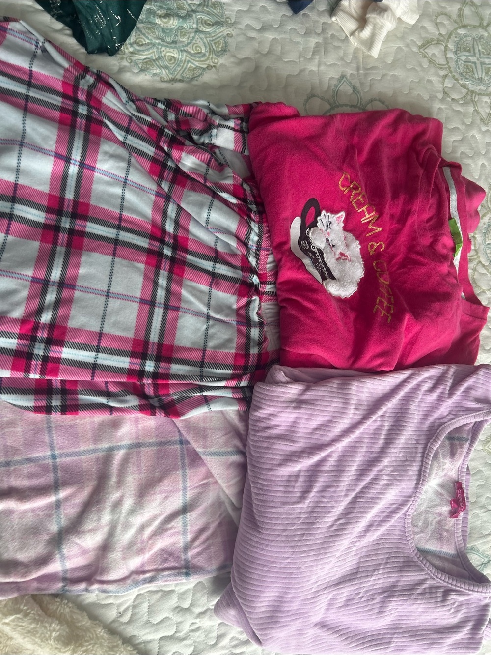 3XL Pink Plaid & Graphic Pajama Set - Cozy